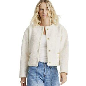 Future Collective Ivory Boucle Jacket Chain Pocket Size Large NEW